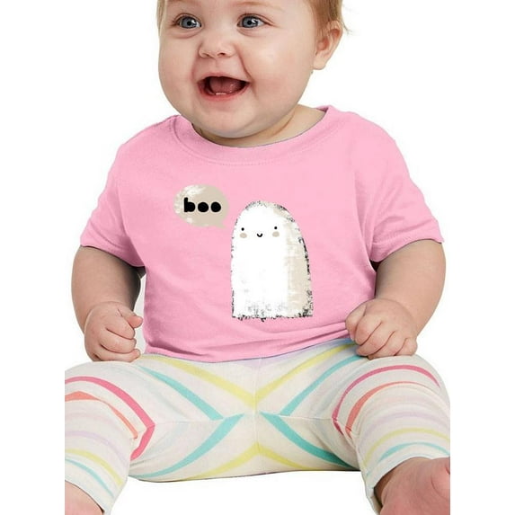Boo. Retro Style Cute Ghost T-Shirt Infant -Image by Shutterstock, 24 Months