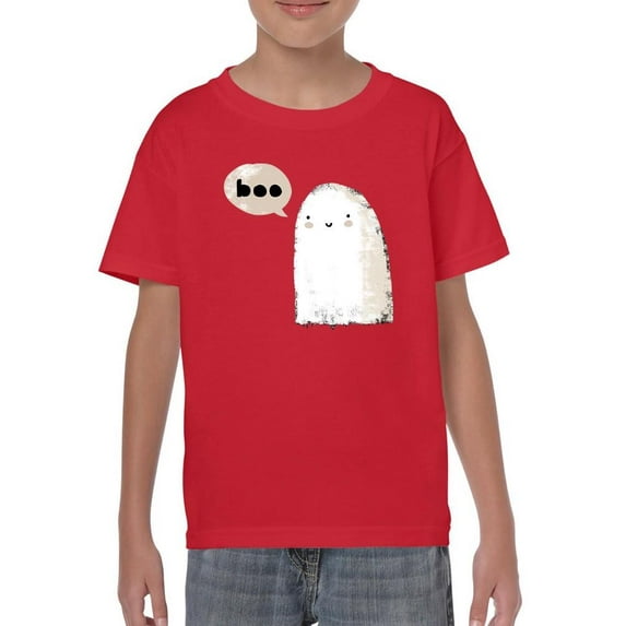 Boo. Retro Style Cute Ghost T-Shirt Juniors -Image by Shutterstock, Large