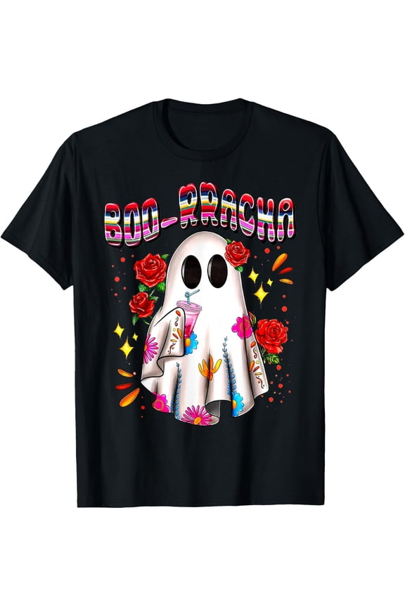 Boo-Rracha Serape Ghost, Mexican Serape Ghost Halloween T-Shirt