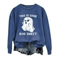 thumbnail image 1 of This is Some Boo Sheet Sweatshirt Halloween Women's Halloween Sweatshirt Cute Ghost Graphic Pullover Tops Funny Novelty Letters Print Crewneck Sweatshirts Spooky Season Pullover Tops, 1 of 3