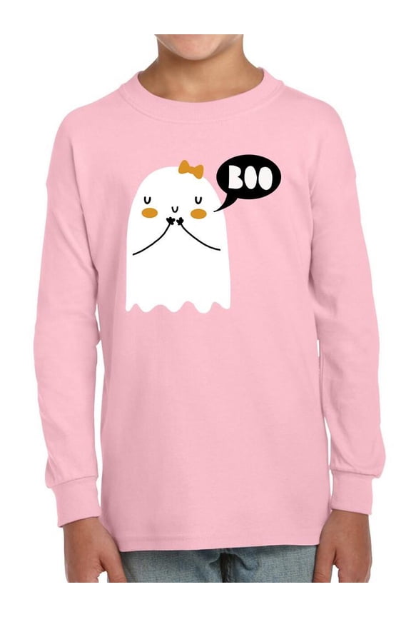 Boo. Shy Cute Little Ghost Long Sleeve Toddler - Toddler Long Sleeve Tee