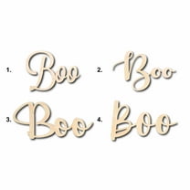 Boo Sign Unfinished Wood Cutout Home Decor DIY Option 3- 36" Wide / 1/2"