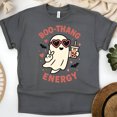 thumbnail image 1 of Boo Thang Energy Ghost Graphic Tee | Cute Bubble Tea Shirt for Women, Dark Heather, Size 3XL, 1 of 6