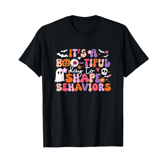 Its A Boo-Tiful Day to Shape Behaviors RBT Halloween Pumpkin T-Shirt - Classic pumpkin spice shirt Unisex 100% Cotton T-Shirt Breathable Casual Everyday Wear Affordable Graphic Soft Cheap t shirts