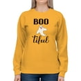 thumbnail image 1 of Boo-Tiful Funny Halloween Quote Sweatshirt Women -Image by Shutterstock, Female 3X-Large, 1 of 4