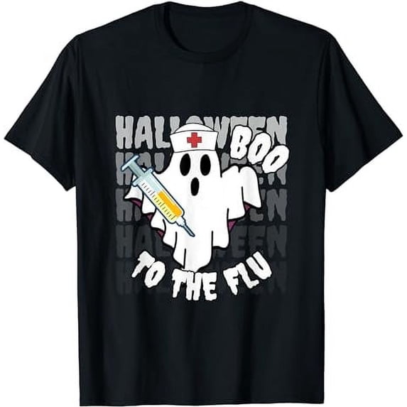Boo To The Flu Ghost Halloween Awareness T-Shirt
