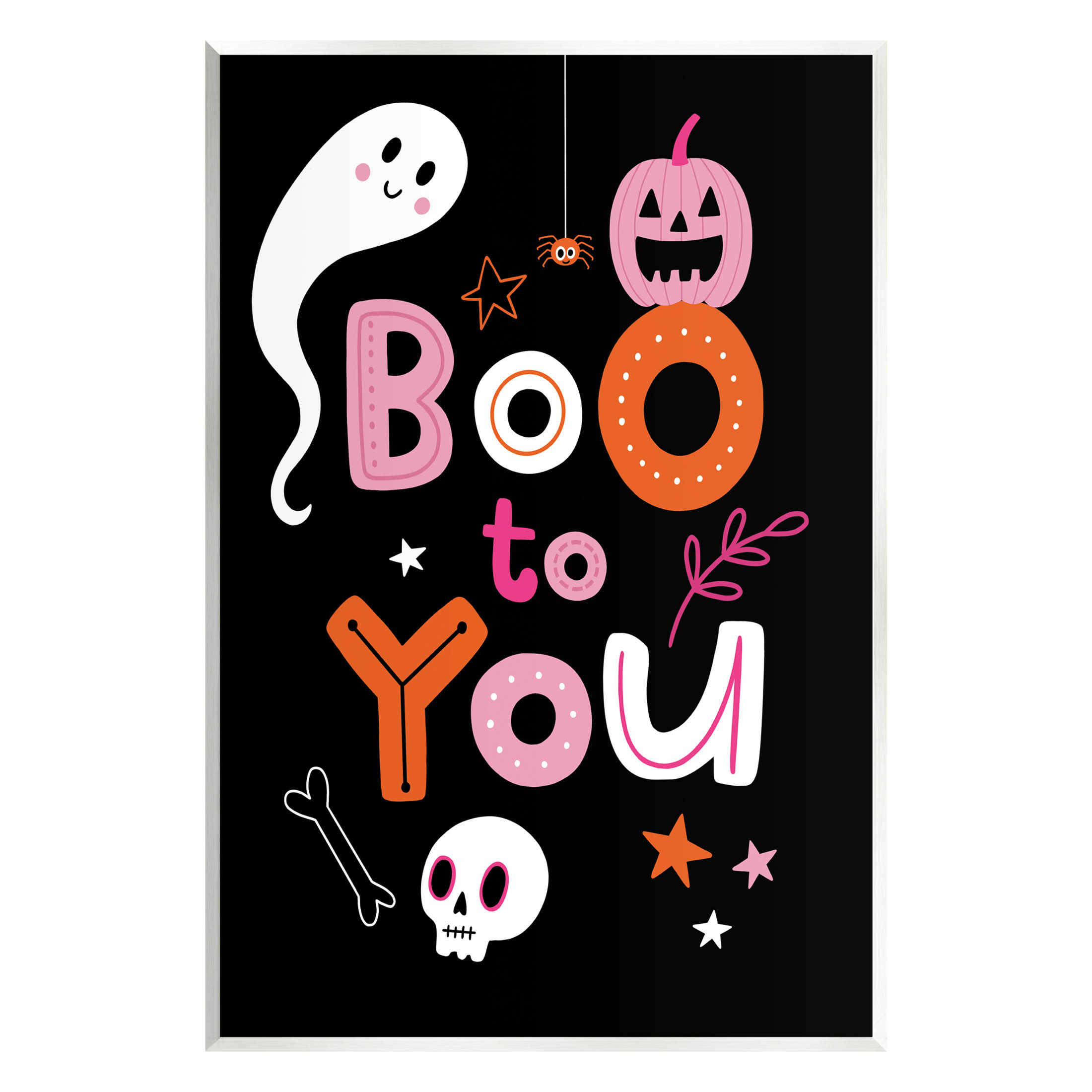 Boo To You Smiling Halloween Elements Holiday Graphic Art Unframed Art Print Wall Art