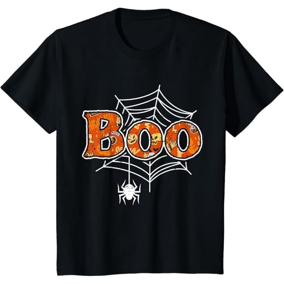 Boo Web Spider Halloween Day Party Trick Or Treat Design T-Shirt