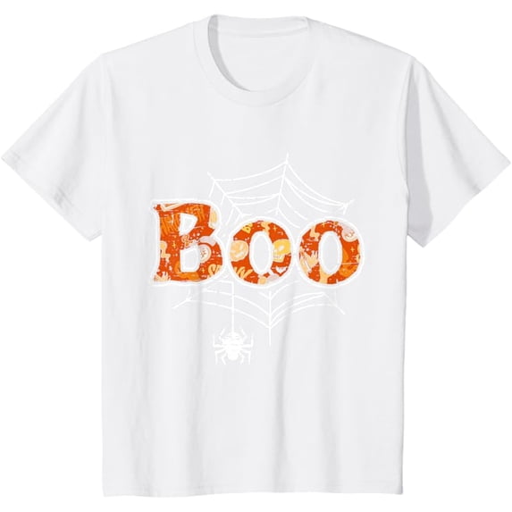 Boo Web Spider Halloween Day Party Trick Or Treat Design T-Shirt