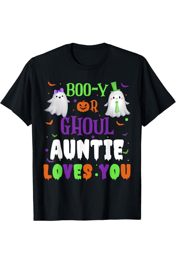 Boo-Y Or Ghoul Auntie Loves You Baby Boo Halloween Gender T-Shirt