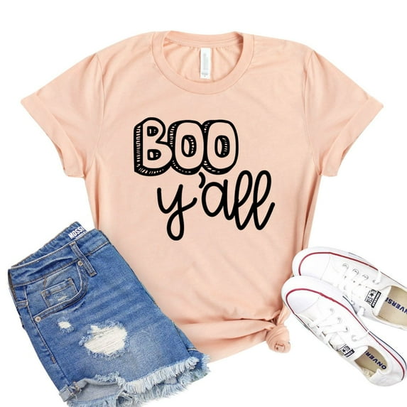 Boo Y'all T-shirt Halloween Shirt Ghost Tshirt Spooky Gift Women's Witch Tee Pumpkin Shirts