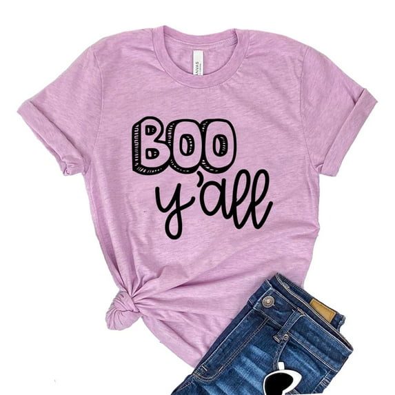 Boo Y'all T-shirt Halloween Shirt Ghost Tshirt Spooky Gift Women's Witch Tee Pumpkin Shirts