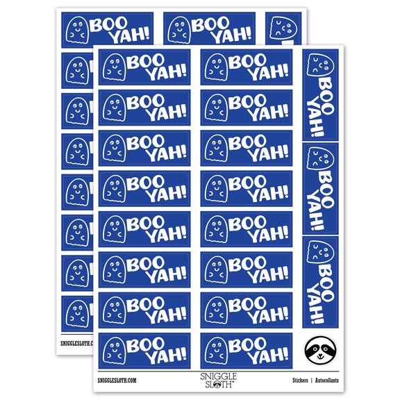 Boo Yah Ghost Teacher Student School Sticker Set - Dark Blue - Matte Finish - 2.00" Large