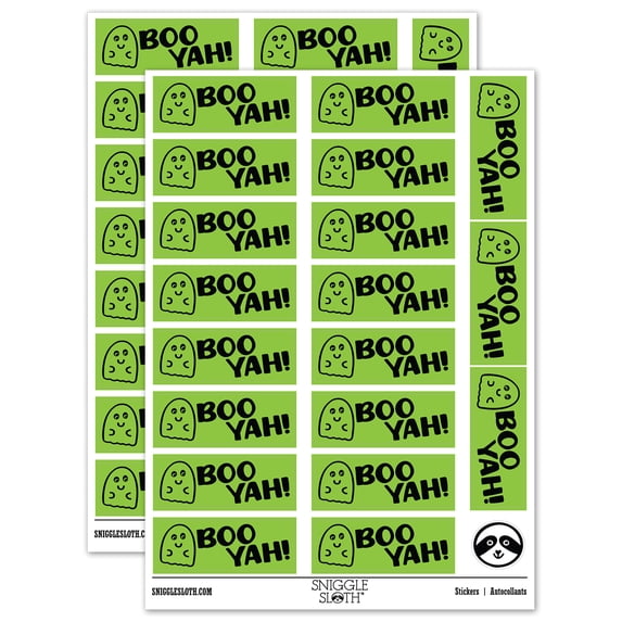 Boo Yah Ghost Teacher Student School Sticker Set - Light Green - Matte Finish - 2.00" Large