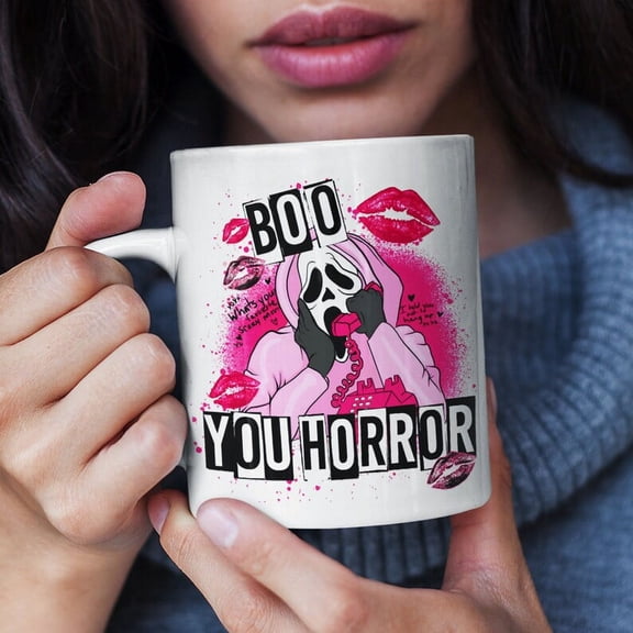 Boo You Horror Mug Halloween Gift, Funny Halloween Mugs, Funny Ghostface Coffee Mug