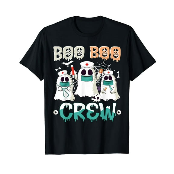 Boo boo Crew Nurse Halloween Ghost Costume Womens T-Shirt