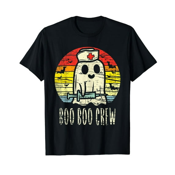 Boo boo crew ghost nurse retro halloween 2021 nursing rn T-Shirt