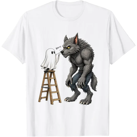 Pet Store Werewolf Boo-p Ghost Step Ladder Werewolf T-Shirt - Walmart.com