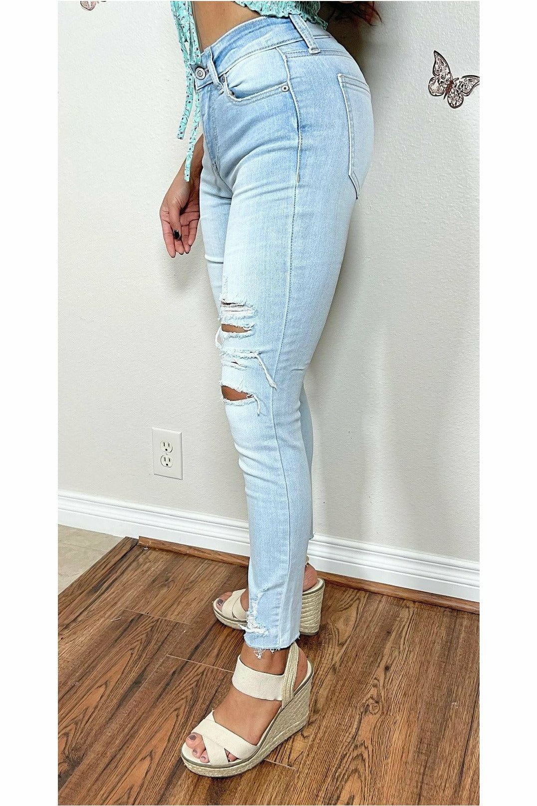 D jeans sale high waist crop