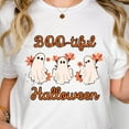 thumbnail image 1 of Boo-tiful Ghost Graphic Tee Cute Pumpkin Design Spooky Season Fall Comfort Cotton T-Shirt White S-5XL, 1 of 4