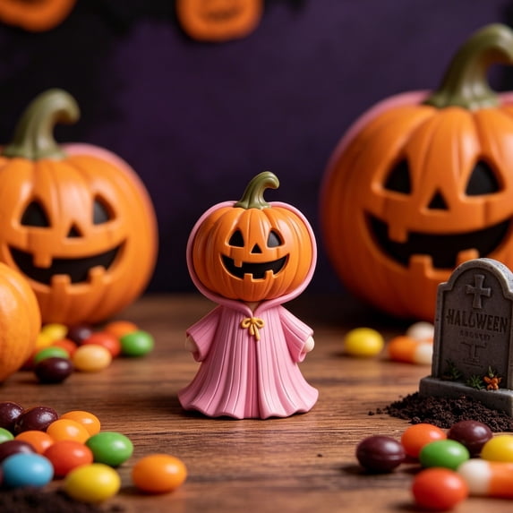 BooBubble Halloween Cute Pink Ghost Figurine, 4.72in Halloween Decorations, Cute Ghost Tabletop Ornaments
