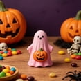 thumbnail image 1 of BooBubble Halloween Cute Pink Ghost Figurine, 4.72in Halloween Decorations, Cute Ghost Tabletop Ornaments, 1 of 6