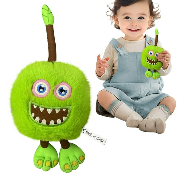 BooBubble Singing Monsters Furcorn Plush, Kids Fans Collectible Singing Figures Perf, Green