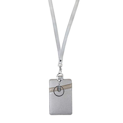 BooJee Beads Lanyard Wallet for Women 19" Lanyards for Id Badges with Card Pocket & Key Ring for Nurses Office Workers Teachers Students (Glacier)