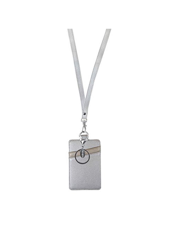 Lanyard Wallet for Women 19" Lanyards for Id Badges with Card Pocket & Key Ring for Nurses Office Workers Teachers Students (Glacier)