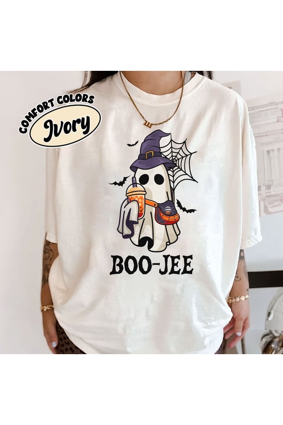 BooJee Shirt Boo Ba Shirt Cute Spooky Coffee Shirt Ghost With Coffee Cute Ghost Shirt Boo