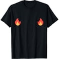 thumbnail image 1 of Boob Flame Fire T Shirt Cute Sexy Trendy T-Shirt, 1 of 5