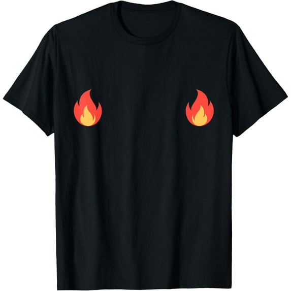 Boob Flame Fire T Shirt Cute Sexy Trendy T-Shirt