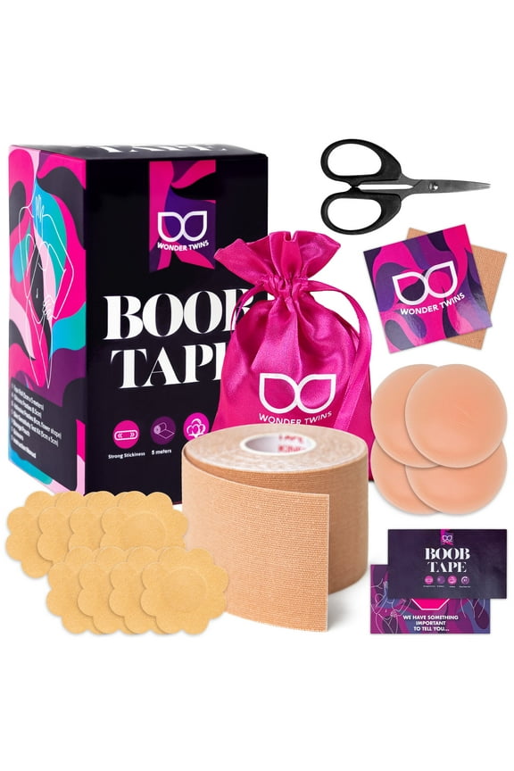 Boob Tape, Adhesive Breast Tape - Boobytape for Breast Lift, Sticky Boobs Adhesive Tape - Invisible Fashion Tape for All Cup Sizes, Body Tape for Breast Lift - Bob Tape for Large Breasts