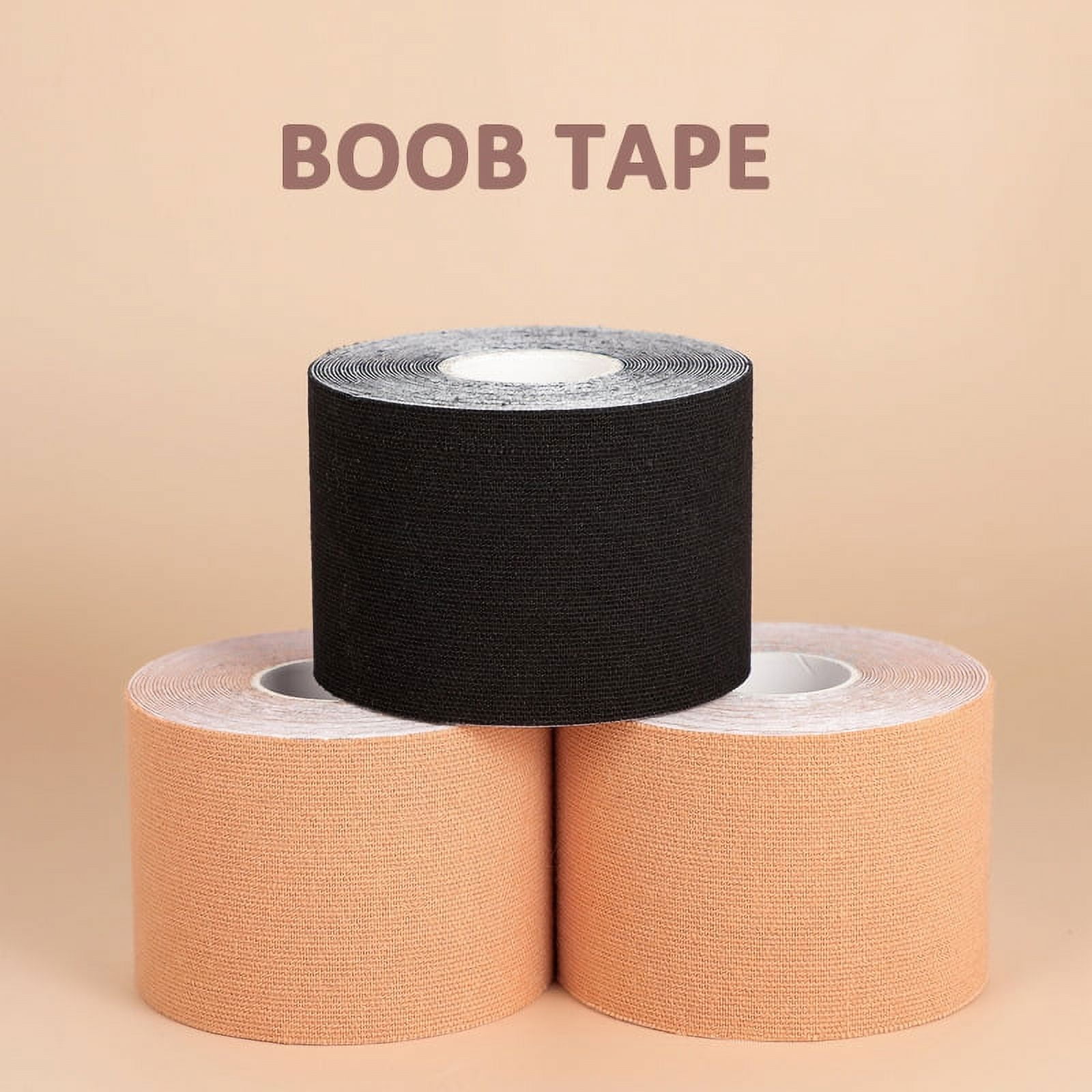 Boob Tape, Boobytape for Breast Lift Roll Invisible Breast Lift Tape with  Reusable Silicone Nipple Covers, Sticky Body Tape for Push up & Shape in  All Clothing Types, Waterproof Sweat-Proof Bob Tape