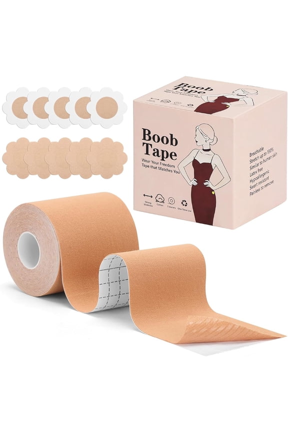 Boob Tape &Breast Lift Tape for Women|Waterproof, Sweat Proof, Sticky & Push Up Adhesive Bra Body Tape
