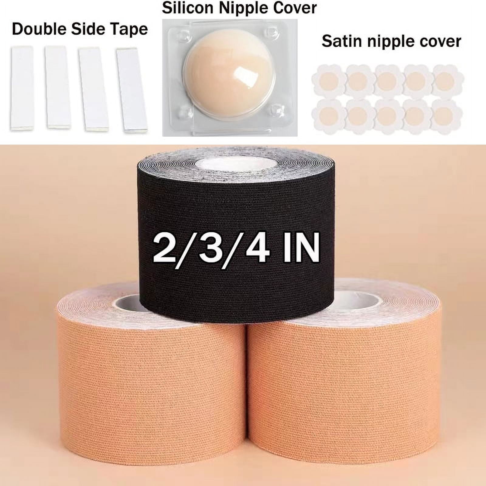Boob Tape,Breast Lift Tape with Reusable Nipple Covers and Double Sided  Fashion Tape,Bob Tape for Small Breasts,Boobytape Good Adhesion and  Waterproof