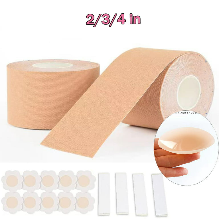 Boob Tape Kit , Easy To Use (Universal Fit), Boobytape for Breast Lift, Bob  Tape for Large Breasts, Bra Nipple Tape with Petals and Covers, Breast Tape  for Women Nude 