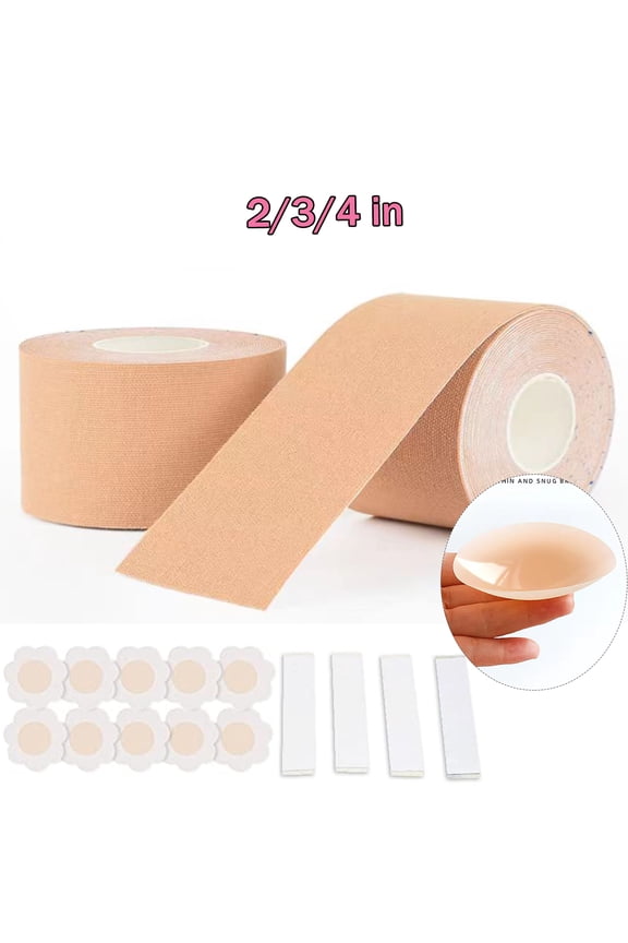 Boob Tape Kit , Easy To Use (Universal Fit), Boobytape for Breast Lift, Bob Tape for Large Breasts, Bra Nipple Tape with Petals and Covers, Breast Tape for Women Nude