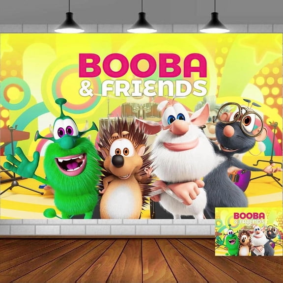Booba Backdrop Banner Party Supplies Poster Movie Theme Background for Photography Birthday Decorations