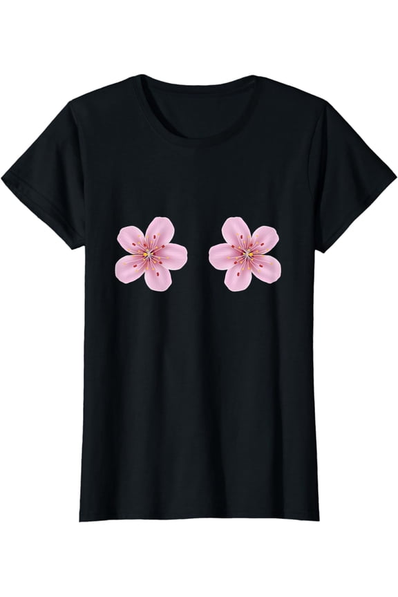 Boobies Tees Cherry Blossom Flowers Boobs Funny Titties Tits T-Shirt
