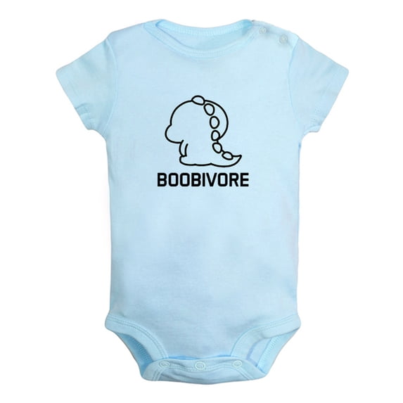 Boobivore Dinosaur Funny Rompers For Babies, Newborn Baby Unisex Bodysuits, Infant Jumpsuits, Toddler 0-24 Months Kids One-Piece Oufits (Blue, 12-18 Months)