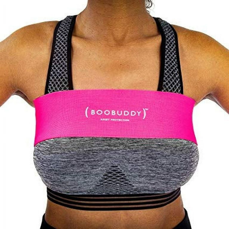 Boobuddy Adjustable Breast Support Band Sports Bra Alternative, Pink