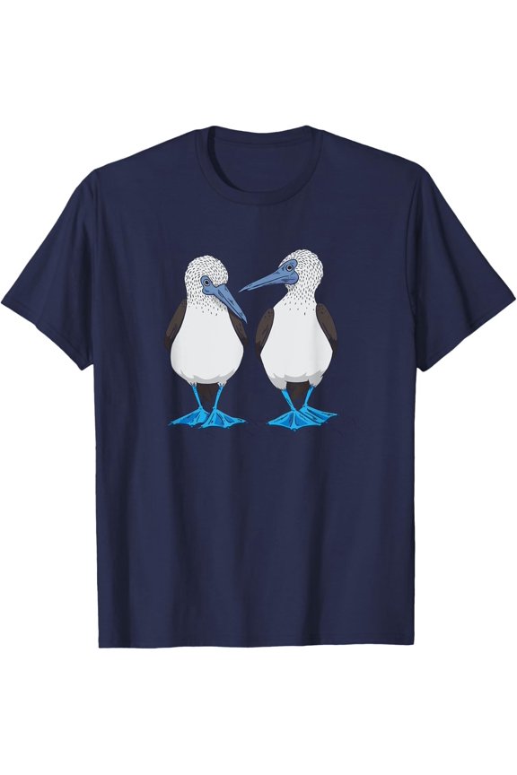 Booby Sea Birds Footed Blue Feet Drawing T-Shirt All Size S-5XL