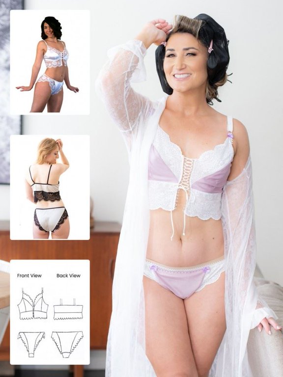 Sewing Pattern Ally Cropped Cami & Knickers Lingerie for Women - Intermediate