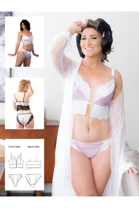 Sewing Pattern Ally Cropped Cami & Knickers Lingerie for Women - Intermediate