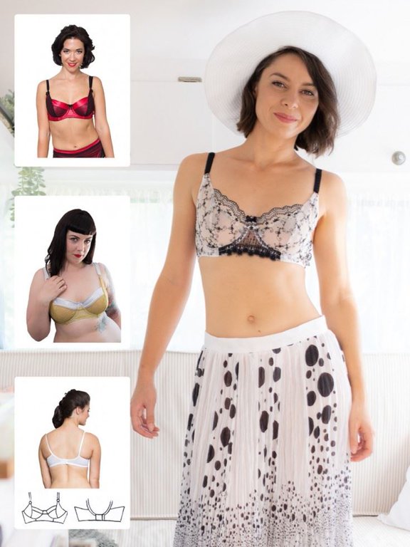 Sewing Pattern Balconette Bra - Lingerie for Women - Petites 6 - 10 AAA - A Cups - Intermediate