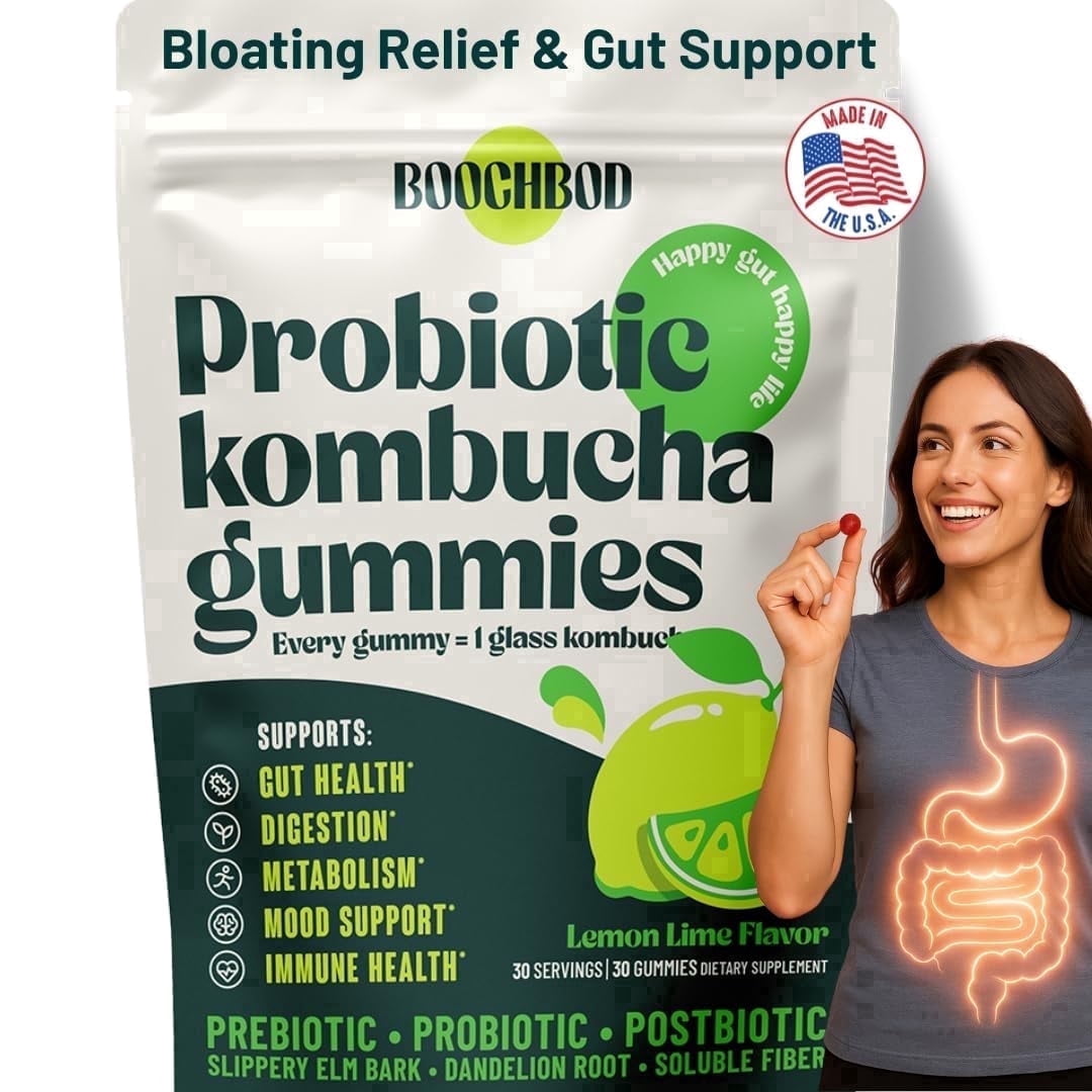BoochBod - Probiotic Kombucha Gummy - Prebiotics, Probiotics
