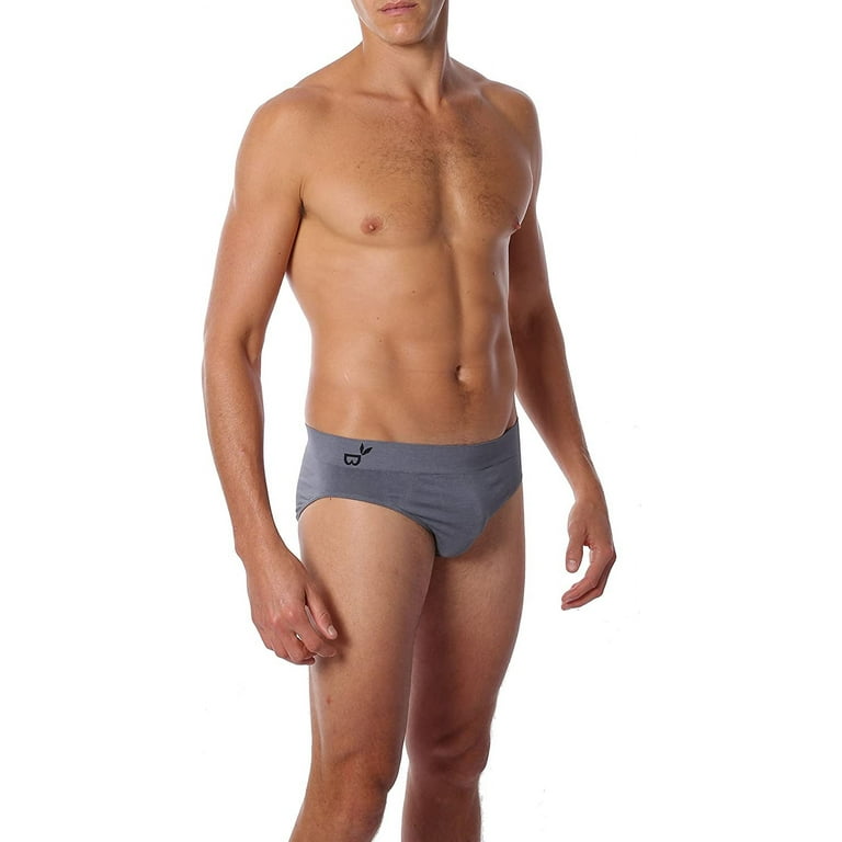 Boody Body EcoWear Men's Brief - Bamboo Viscose - Athletic Cooling  Underwear for Men - Grey Medium