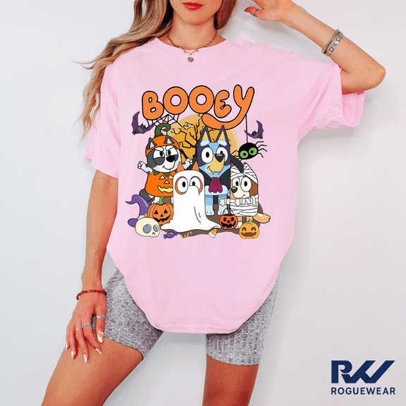 Booey Halloween Shirt | Cartoon Puppy Boo Crew Tee | Cute Spooky Season T-Shirt