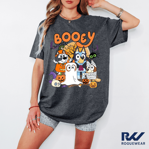 Booey Halloween Shirt | Cartoon Puppy Boo Crew Tee | Cute Spooky Season T-Shirt